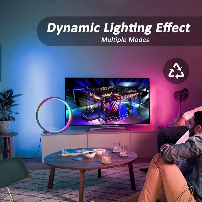 Уценка Настольная LED лампа RGB Intelligent circular atmosphere light Bluetooth USB with app Херсон - зображення 4