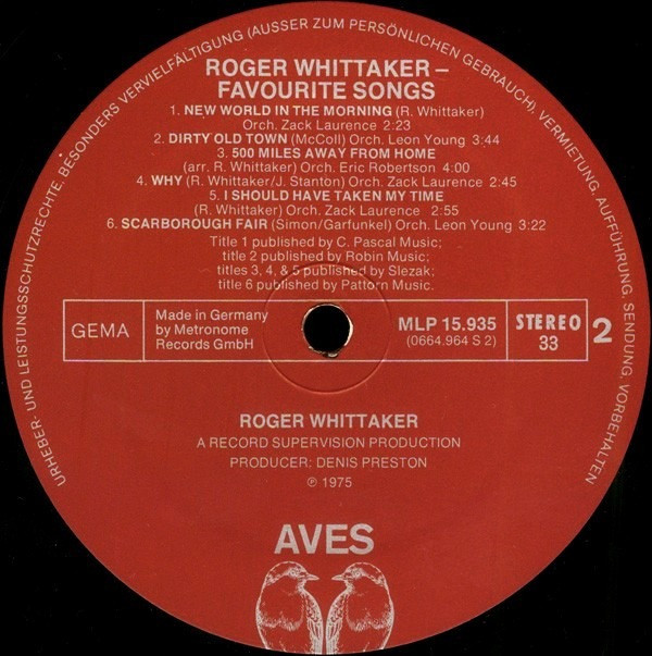 Roger Whittaker - My Favourite Songs Винница - изображение 4