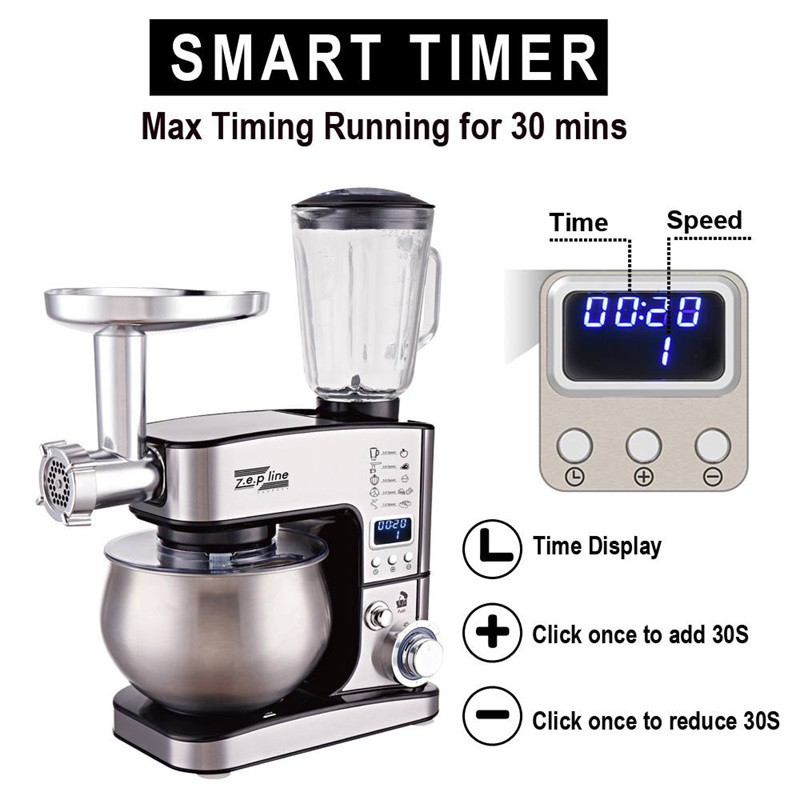 Кухонный комбайн 7 в 1 Zepline ZP-135-Black 4200 Вт черный Київ - зображення 3