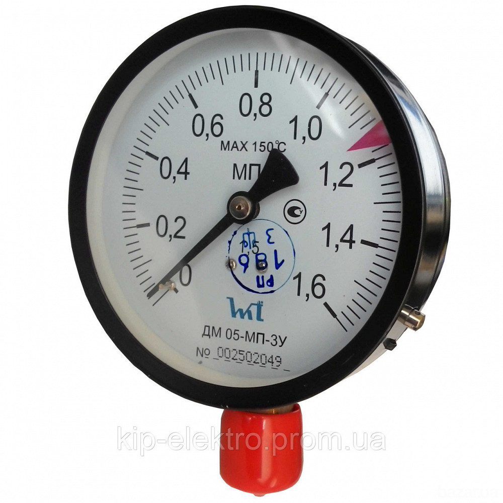 Манометр показывающий ДМ 05-МП-3У (ДМ05-МП-3У, ДМ05-МП3У, ДМ 05, ДМ) - радиальный штуцер (РШ) Київ - зображення 1