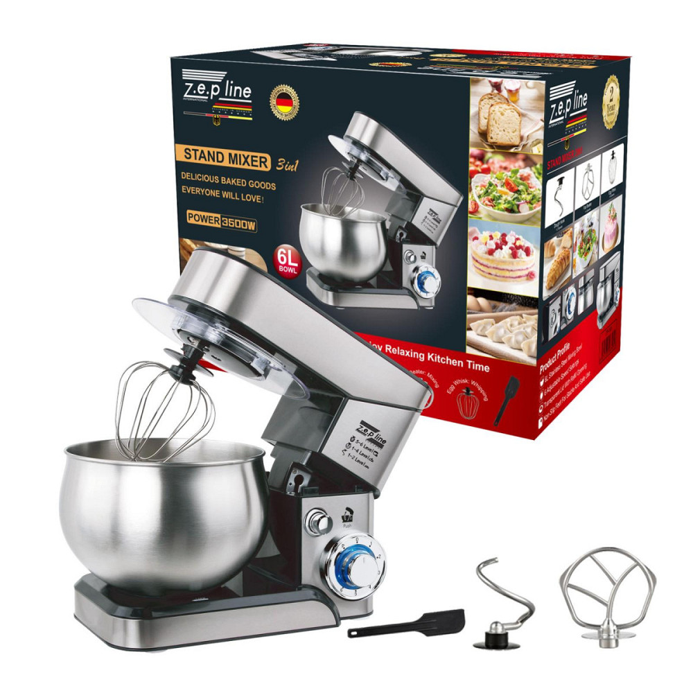 Тестомес миксер 3 в 1 Zepline ZP-105 Black 3500 Вт 6 л черный Київ - зображення 1