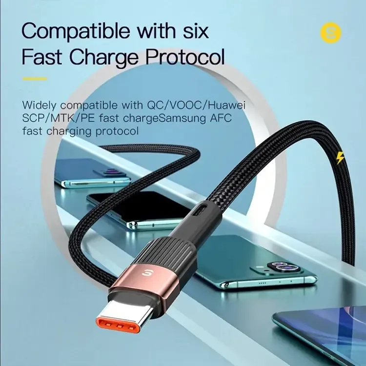 Зарядний кабель Fast Charge ESSAGER 6A Type-C 1 метр Мукачево - изображение 5