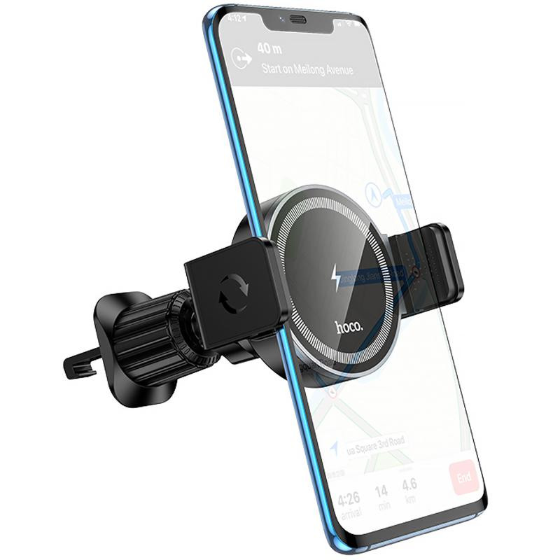 Уценка Автодержатель с БЗУ Hoco HW35 Power 15W (air outlet) Херсон - зображення 3