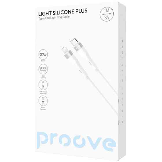 Кабель Proove Light Silicone Plus Type-C to Lightning 1m White (CCLS27002102) Харків