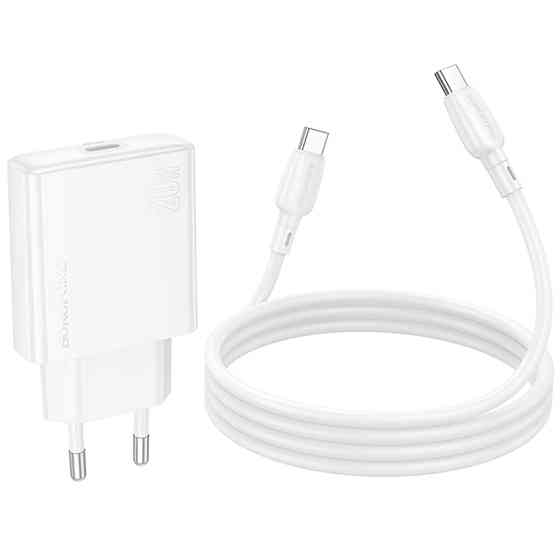 СЗУ Borofone BN23 Wish PD20W (1USB-C) + кабель Type-C to Type-C Херсон
