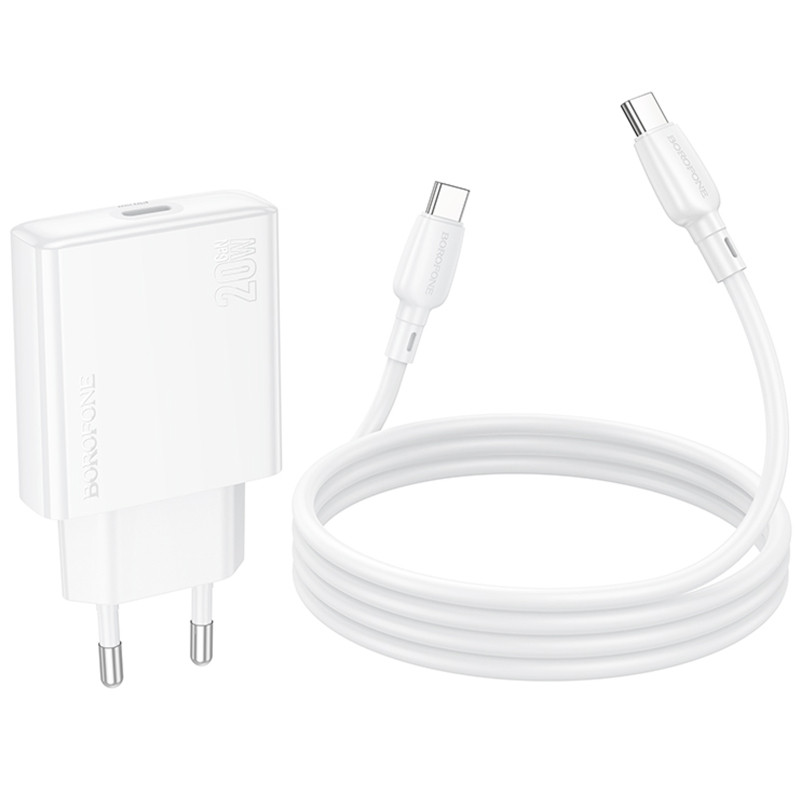 СЗУ Borofone BN23 Wish PD20W (1USB-C) + кабель Type-C to Type-C Херсон - изображение 6
