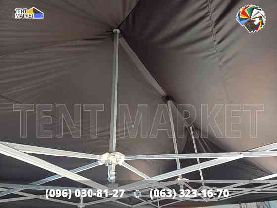 Намет розкладний 8х4. Шатер розсувний Чорний тент трансформер. Виготовлення шатри, тенти для наметів Запорожье