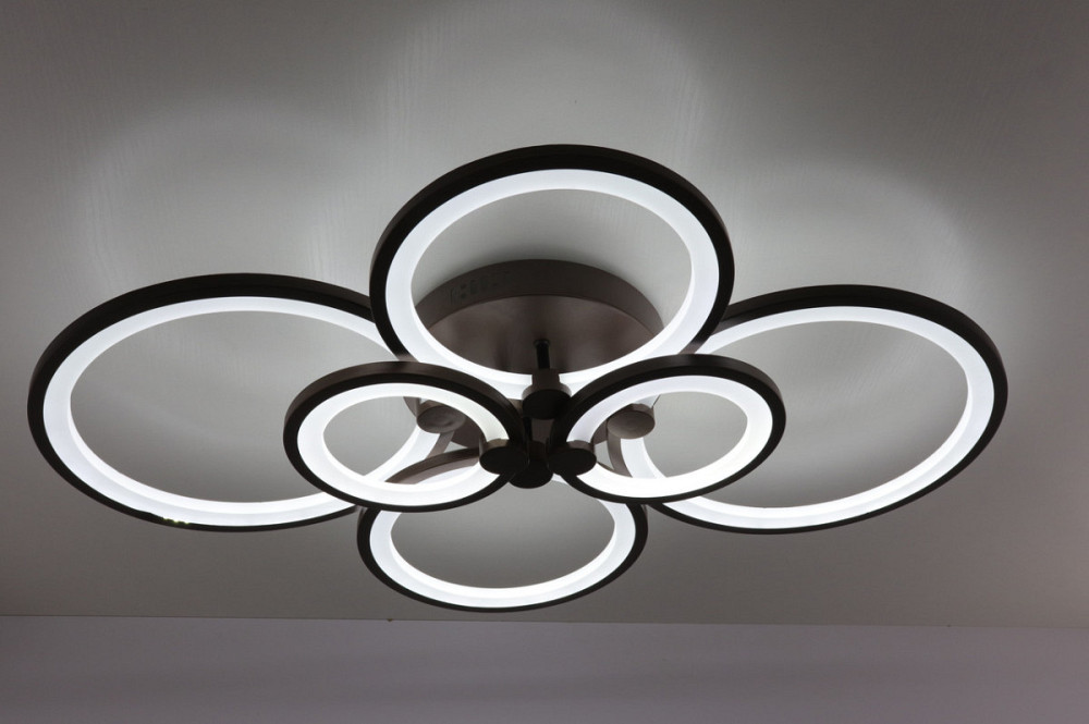 Люстра стельова LED з пультом A2280/2+2+2-cf Коричневий 12х58х80 см. Київ - зображення 1