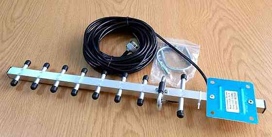 Антенна 1610-3050 МГц Yagi GJX-13 дБ, 25 Вт, 10 м кабеля RG-58U N-male (штырь) Дніпро