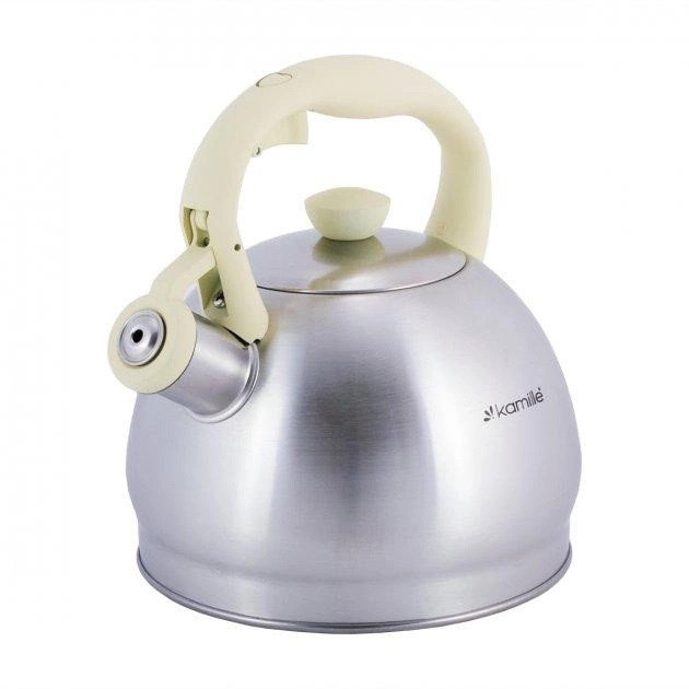 Чайник зі свистком Kamille KM-0693N 2 л бежевий Киев - изображение 1