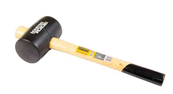 Киянка резиновая MASTERTOOL 55 мм 340 г ручка из дерева черная 02-0301 Харків