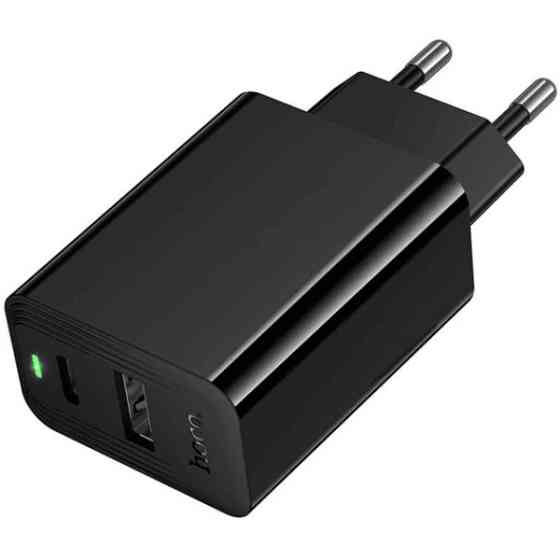 Мережевий зарядний пристрій Hoco CS95A Leader PD30W+QC3.0 (1USB-A/1C) Black Харьков