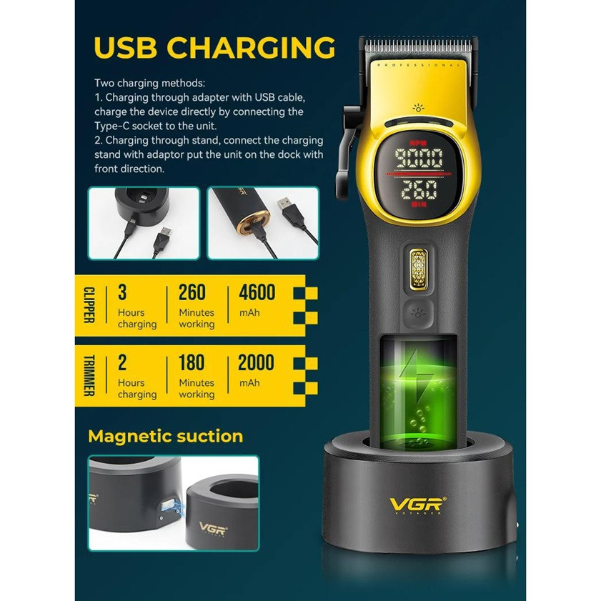 Комплект длят стрижки VGR V-885 S2 GOLD золотистый Киев - изображение 4