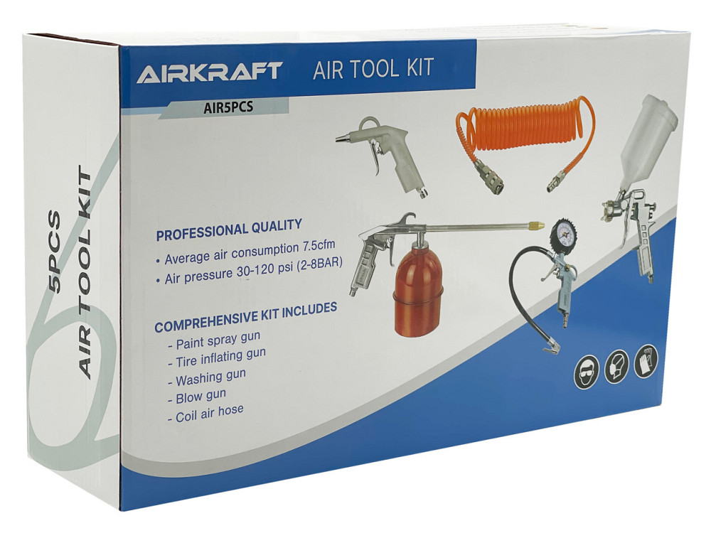 Набор покрасочный пневматический 5 ед. AIRKRAFT AIR5PCS Харків - зображення 4