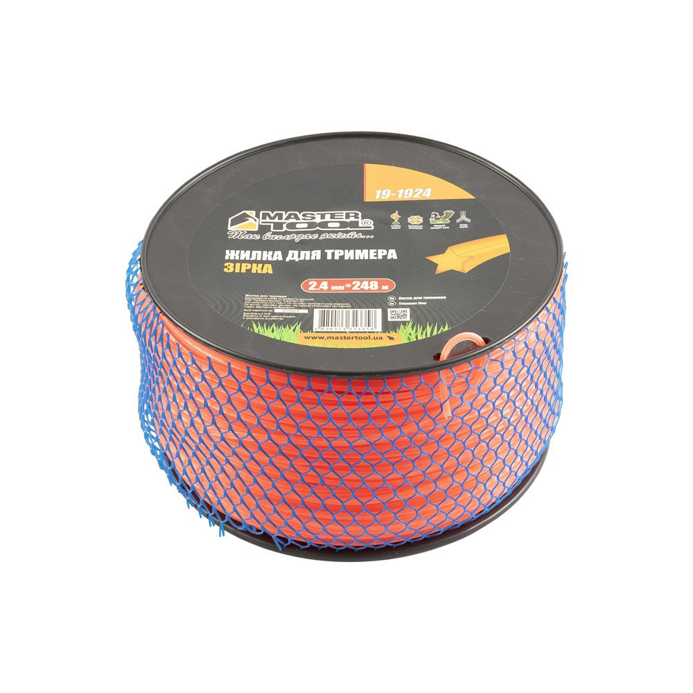 Леска для триммера MASTERTOOL ЗВЕЗДА 2,40 мм 248 м катушка 19-1924 Харків - зображення 1
