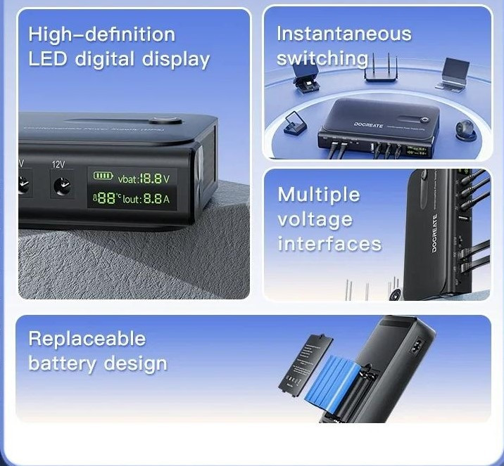 DC-UPS 36Вт DC1036L Джерело безперебійного живлення 5В 9В 12В 24В для роутера, ONU, комутатора та ін Київ - зображення 5