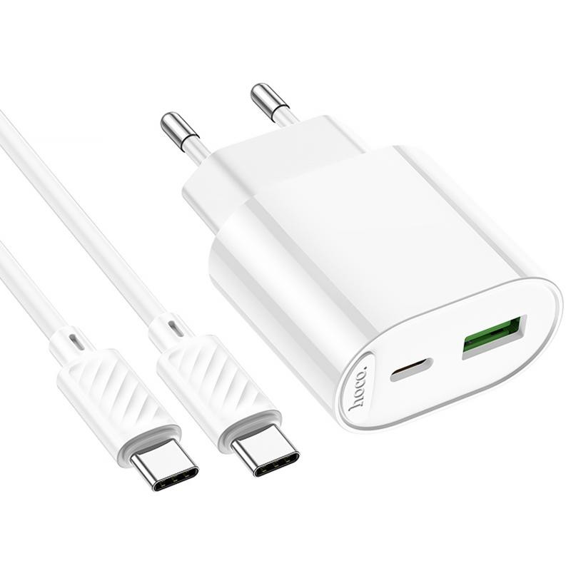 СЗУ Hoco C109A Fighter PD20W+QC3.0 (1USB-A/1C) + кабель Type-C to Type-C Херсон - изображение 5