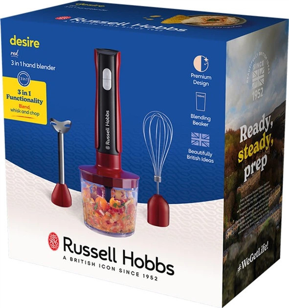 Блендер погружной Russell Hobbs Desire 3 in 1 27140-56 500 Вт красный Киев - изображение 10
