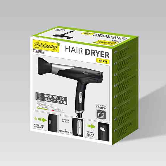 Фен Maestro MR-231 1800 Вт черный Київ