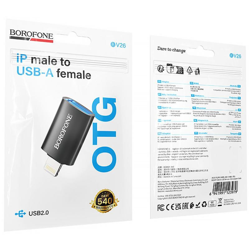 Переходник Borofone BV26 Lightning Male to USB Female USB2.0 Херсон - изображение 6