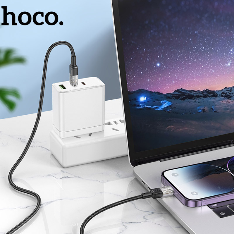 Дата кабель Hoco U129 Spirit Transparent Type-C to Lightning 27W (1.2m) Херсон - зображення 4