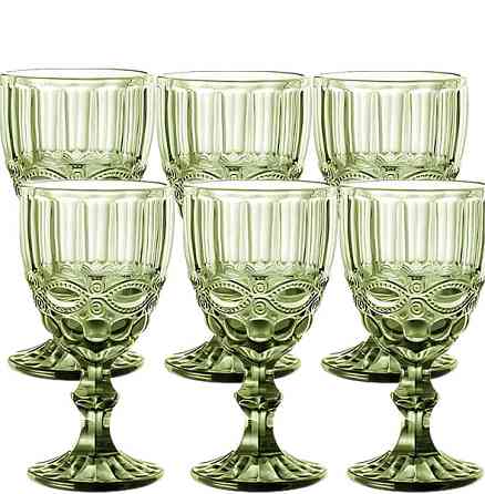 Набор кувшин 1,1 л Elodia Винтаж с бокалами 6 шт по 340 мл изумрудный Одесса