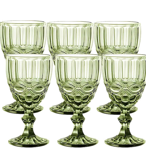Набор кувшин 1,1 л Elodia Винтаж с бокалами 6 шт по 340 мл изумрудный Одесса - изображение 3