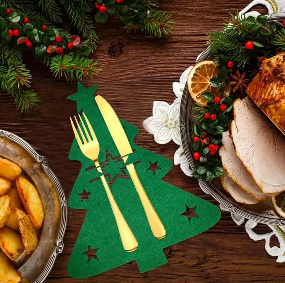 Новогодний футляр для столовых приборов Malva 6 штук Одеса - зображення 5