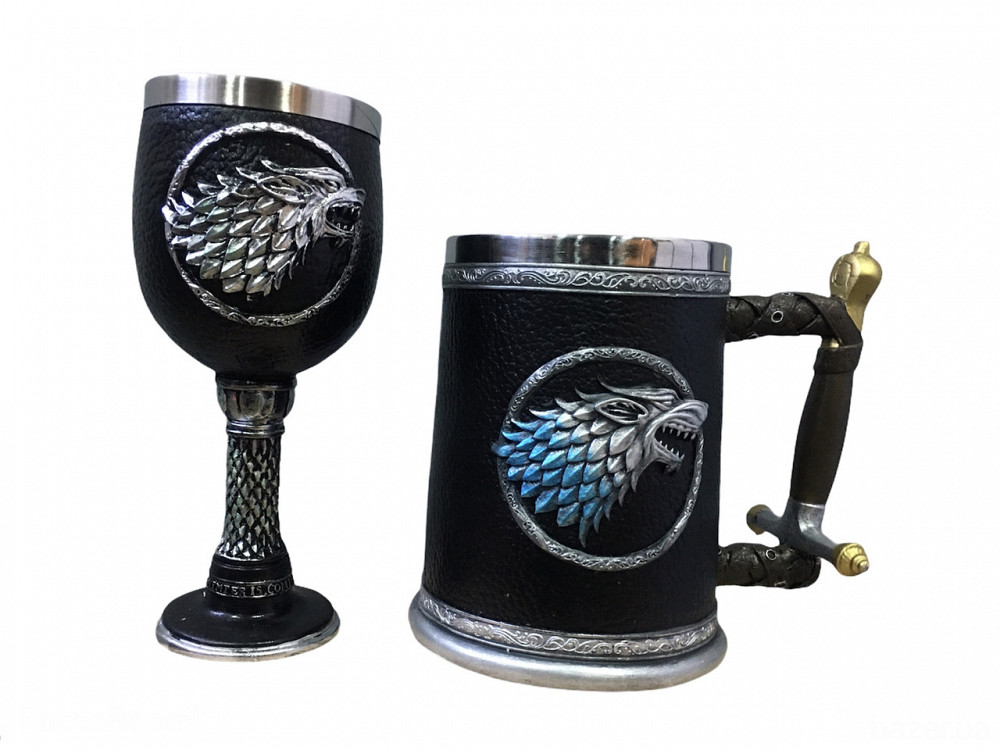Подарочный Набор Кружка Чашка Бокал 3D Игра Престолов Game Of Thrones Winter is Coming Stark Дом Ста Київ - зображення 3