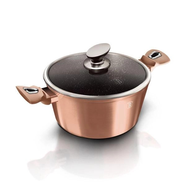 Каструля зі скляною кришкою Berlinger Haus Rose Gold BH-1514-N 20 см 2.5 л золотиста Київ - зображення 1