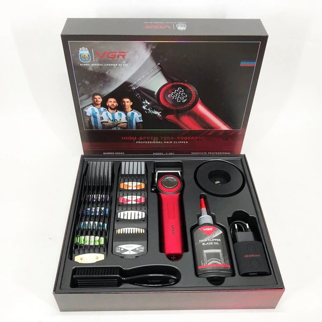 Машинка для стрижки аккумуляторная VGR V-001 RED 10 Вт красная Киев - изображение 6