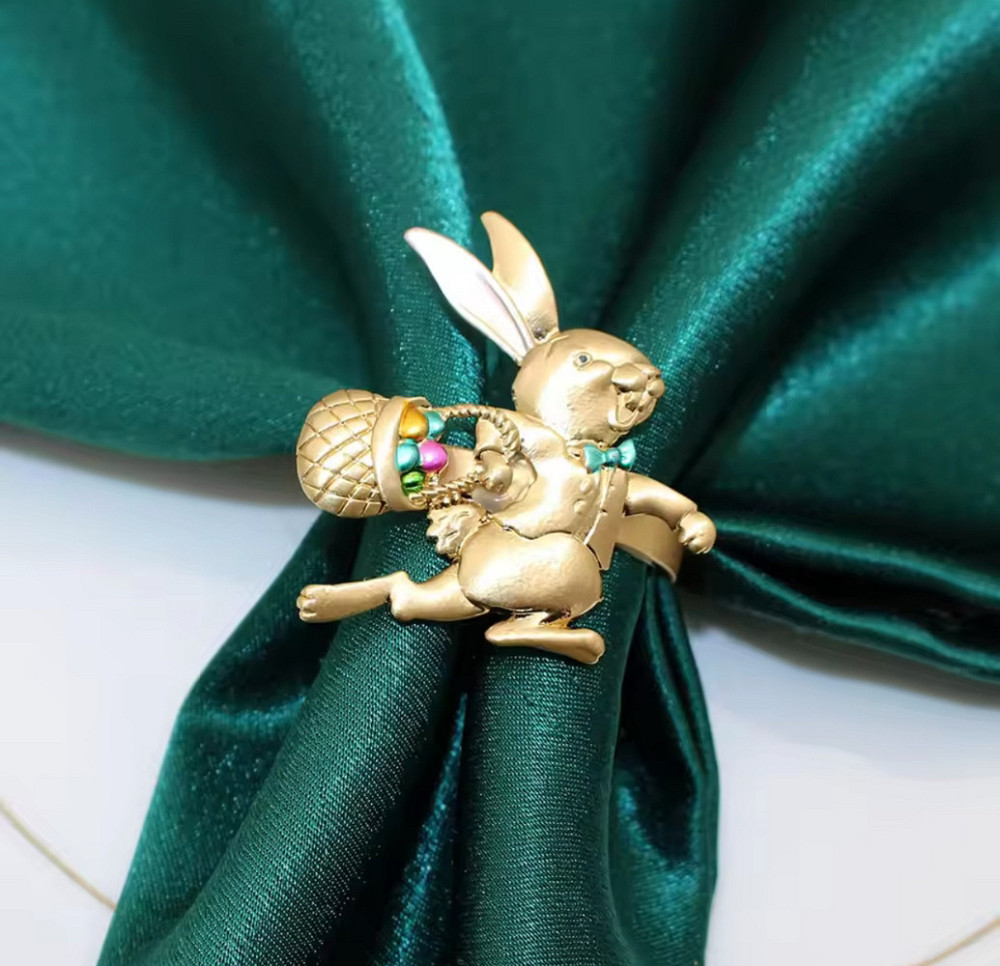 Кольца для сервировки Пасхальный Кролик 6 шт золото PK001 Одесса - изображение 5