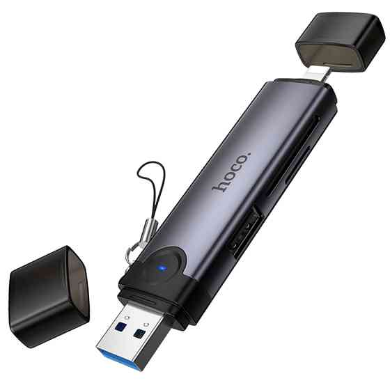 Картридер Hoco HB56A Victory 5in1 Lightning/USB2.0 to SD/TF3.0 + USB 2.0 Херсон