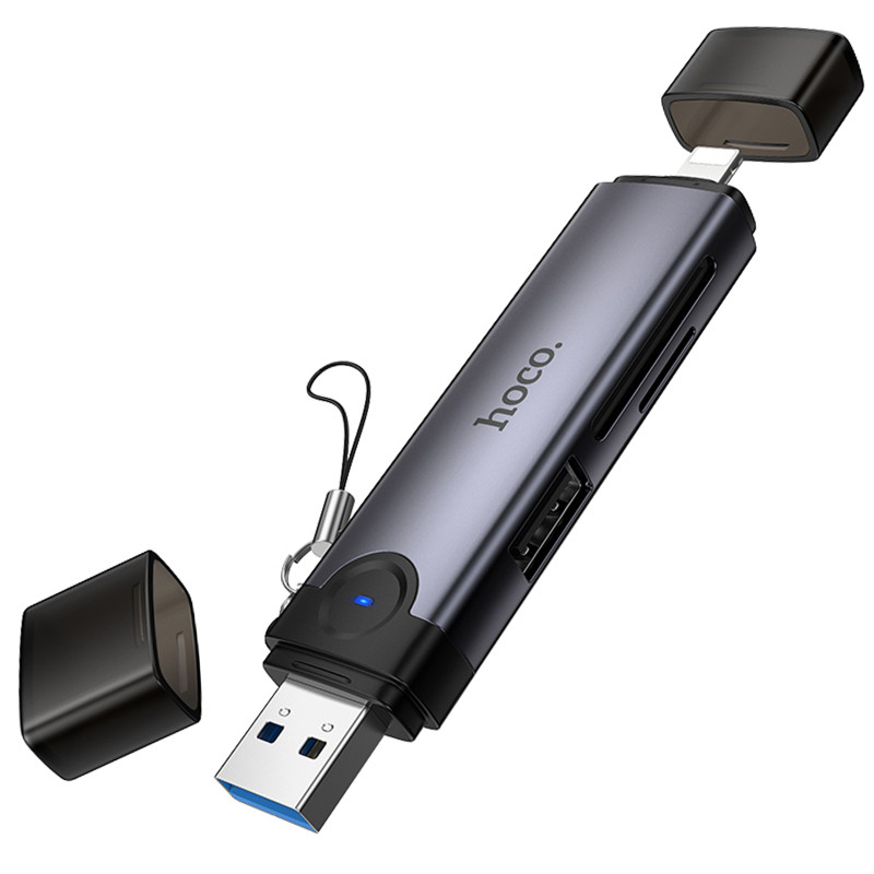 Картридер Hoco HB56A Victory 5in1 Lightning/USB2.0 to SD/TF3.0 + USB 2.0 Херсон - изображение 1