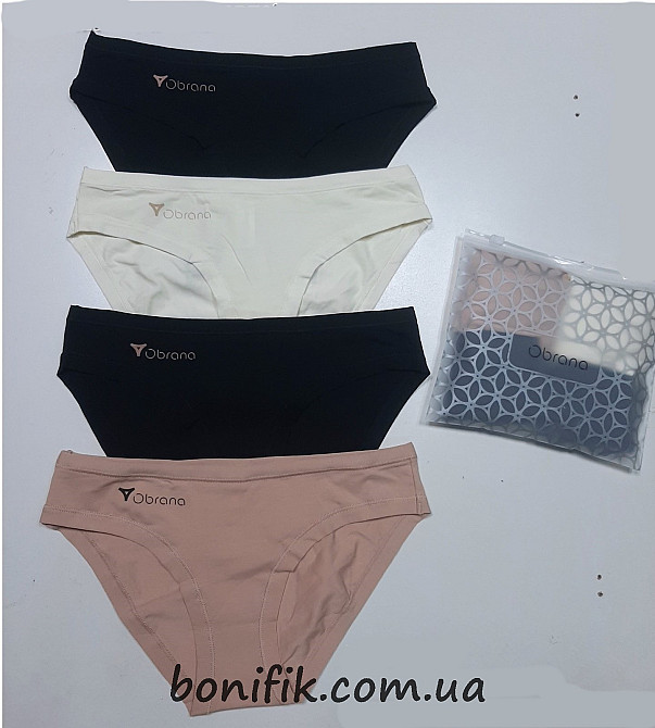 Женские однотонные трусики-слипы ТМ "Obrana" (4 шт/уп.) (арт. 200-30/4) Кривий Ріг - зображення 1