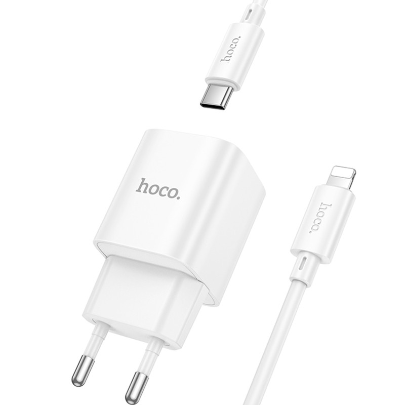 СЗУ Hoco C147A PD20W+QC3.0 (1USB-A/1C) + кабель Type-C to Lightning Херсон - зображення 6