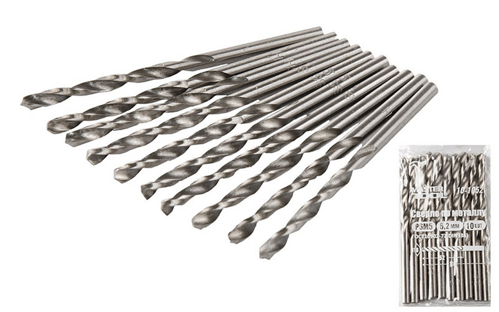 Сверло для металла MASTERTOOL HSS 5.2х86 мм WHITE 10-1052 Харків - зображення 1