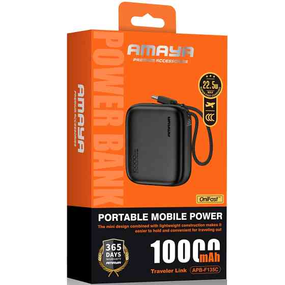 Портативное ЗУ Power Bank Amaya F135C PD22.5W with cable 10000 mAh Херсон
