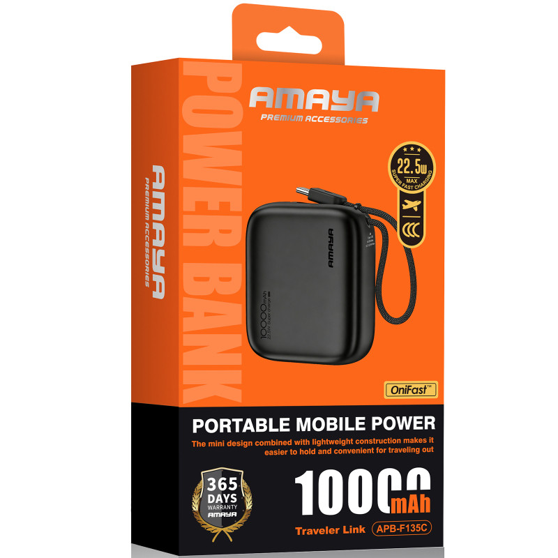 Портативное ЗУ Power Bank Amaya F135C PD22.5W with cable 10000 mAh Херсон - изображение 2