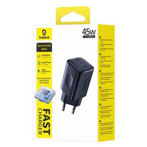 СЗУ Baseus PicoGo AN13 Fast Charger 45W (2USB-C) (E0121F) Херсон