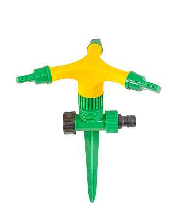 Ороситель для полива MASTERTOOL вращающийся 3-х рожковый ½" 12 м на ножке 92-9322 Харків