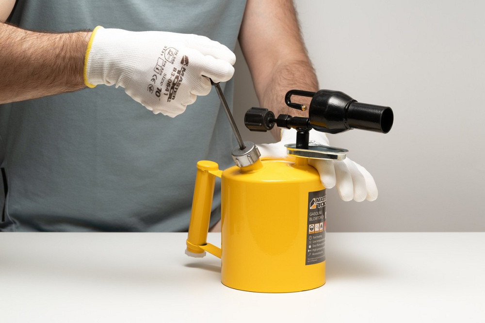 Лампа паяльная бензиновая MASTERTOOL 1.5 л 1100°С 32 мм 1200 г/час 0.25 МПа 44-5215 Харків - зображення 4