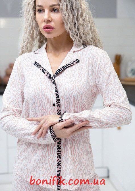 Женская пижама с рисунком "Pink Genius" (16126) (арт. 1595) Кривий Ріг - зображення 3