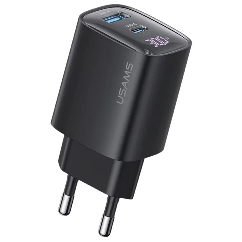СЗУ Usams US-CC229 GaN Digital Display XC Ser. 30W (1USB-A/1C) Херсон - изображение 1
