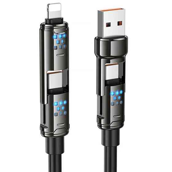 Дата кабель Hoco U143 Joy 4in1 USB to Lightning/Type-C to Type-C 240W (1.2m) Херсон