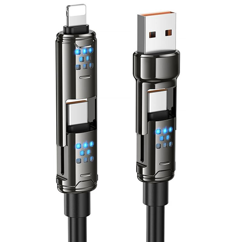 Дата кабель Hoco U143 Joy 4in1 USB to Lightning/Type-C to Type-C 240W (1.2m) Херсон - изображение 1
