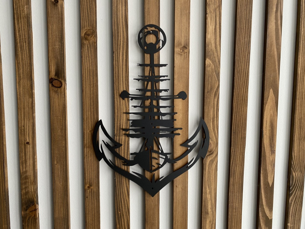 Настенный декор панно картина лофт из металла Якорь Киев - изображение 3