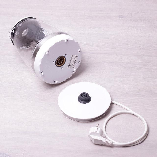 Электрический чайник с синей LED подсветкой и стальными декоративными вставками на 1,5 л Kamille a17 Київ - зображення 5