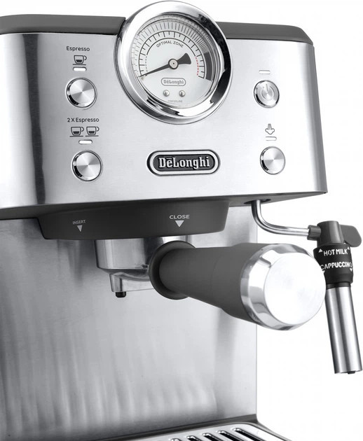 Кофеварка рожковая Delonghi Linea Classic EM450.M 1325 Вт серебристая Київ - зображення 5