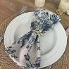 Салфетки сервировочные 42×42 см, набор 6 шт, бежевые с голубыми цветами Leeseph MV105 Одеса